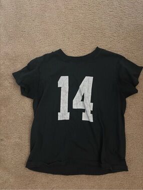 PacSun Black Short-Sleeve Tee with White '14' Graphic